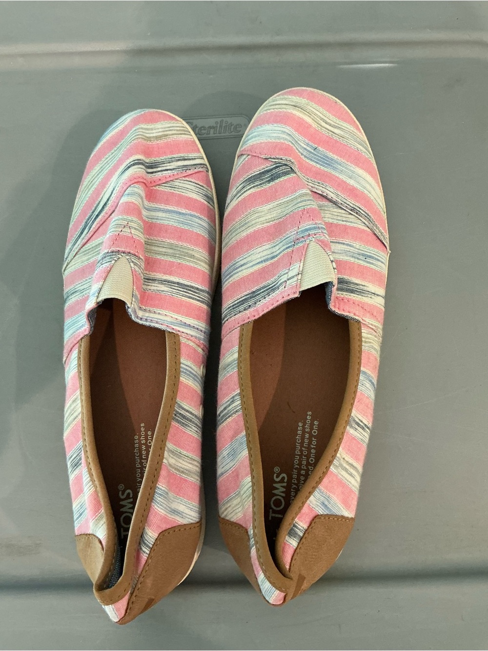 TOMS Striped Slip-On Flats